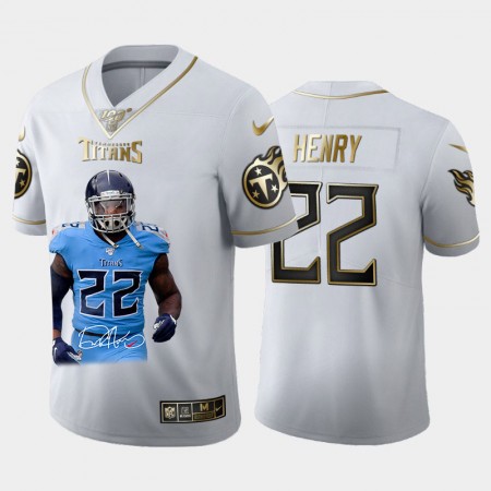 Camiseta Hombre NFL Tennessee Titans Derrick Henry 22 Golden Edition Special Signature Vapor Limited 100th Season Camiseta Hombre NFL Tennessee Titans Derrick Henry 22 Golden Edition Special Signature Vapor Limited 100th Season